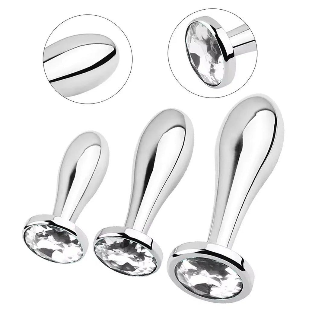 Stainless Steel Crystal Anal Plug Set