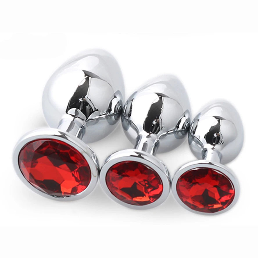 Colorful Crystal Metal Anal Plug – 3 Sizes