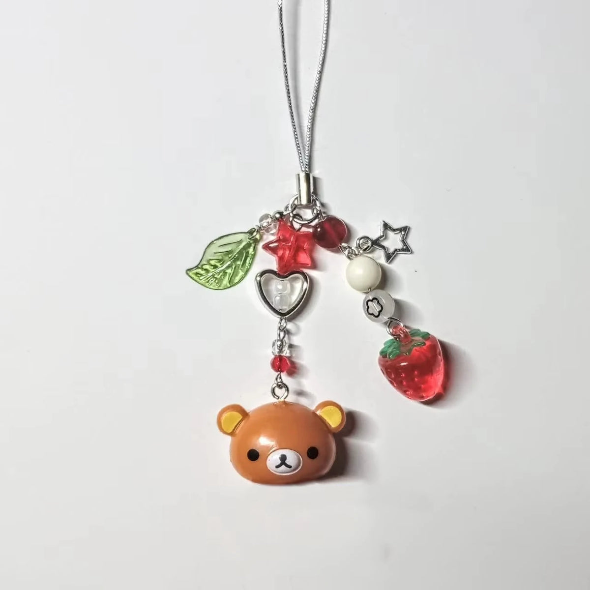 Rilakkuma Bear Bell Beaded Phone Charm