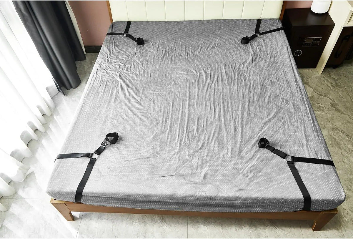 Quick-Install BDSM Bed Restraint Kit with Cuffs