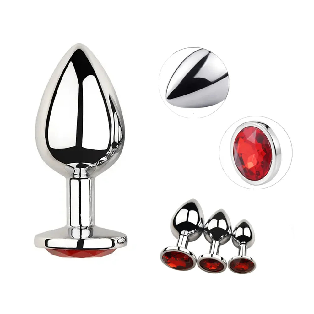 Crystal-Tip Stainless Steel Anal Plug