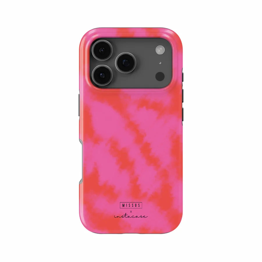 Pink Floral Sunburst Double-Layer Phone Case for iPhone