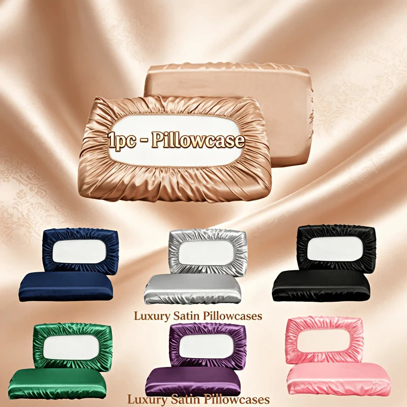 Satin Decorative Pillowcase with Elastic Band