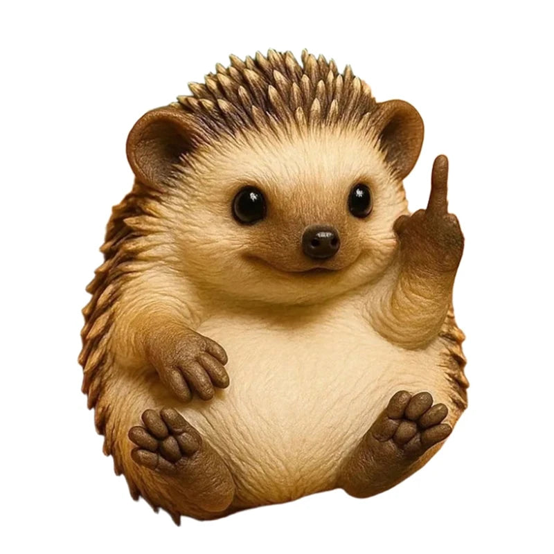 Funny Middle Finger Cute Animal Statue Mini Dog Cat Figurine Desktop Ornament Resin Highland Cattle Frog Sculpture Home Office