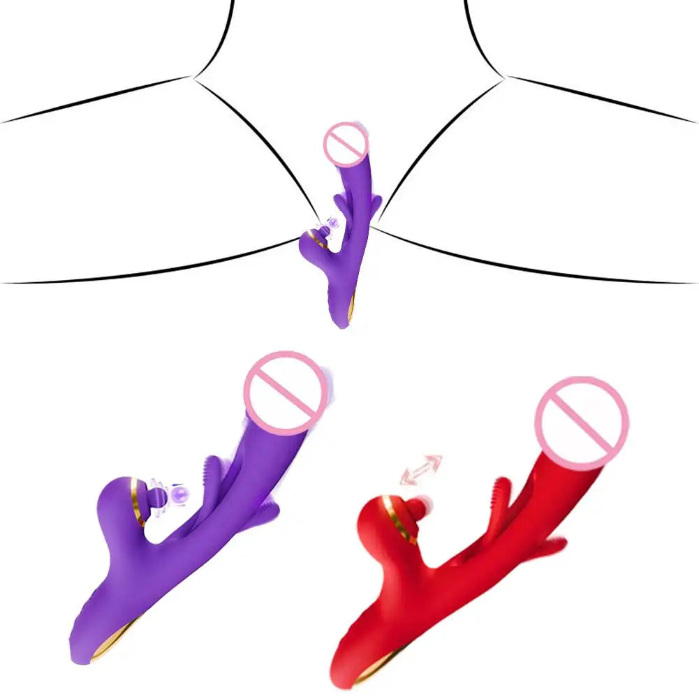 3-in-1 Rabbit Ear Suction Vibrator
