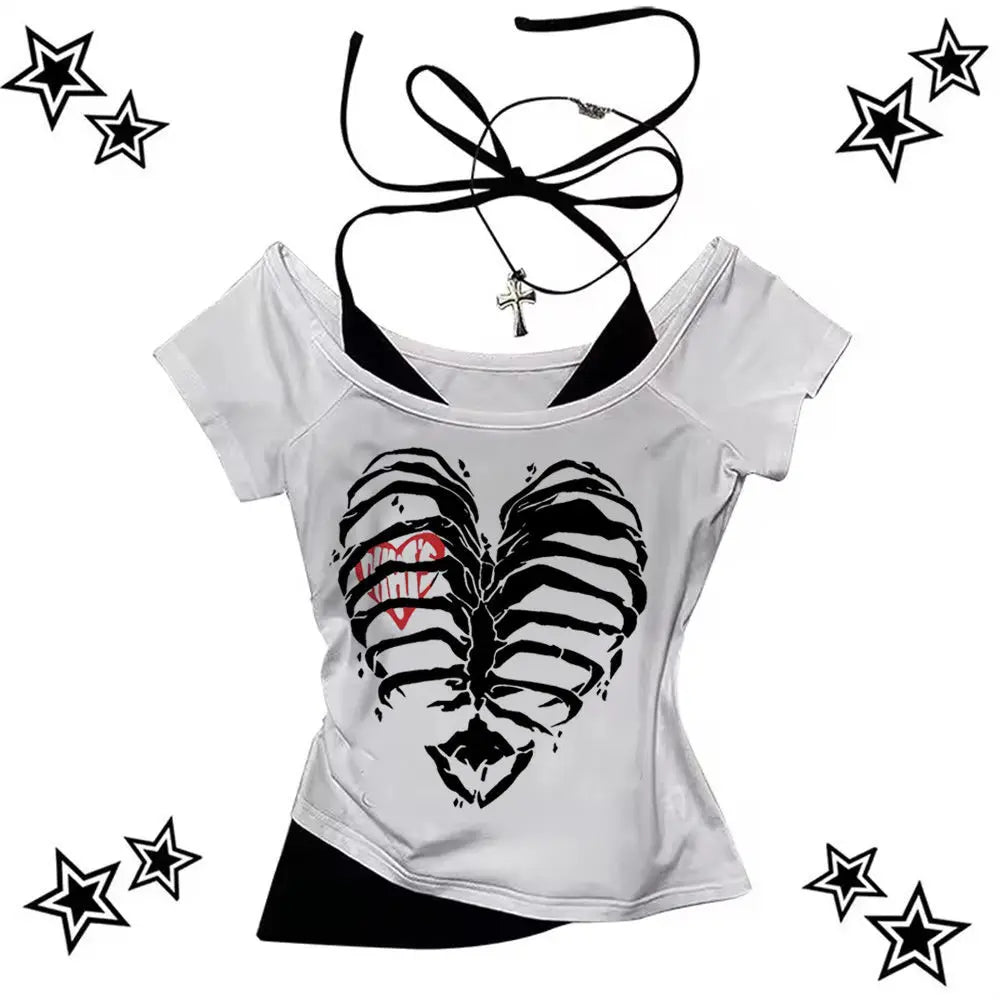 Vintage 2000s Gyaru Y2K Crop Top