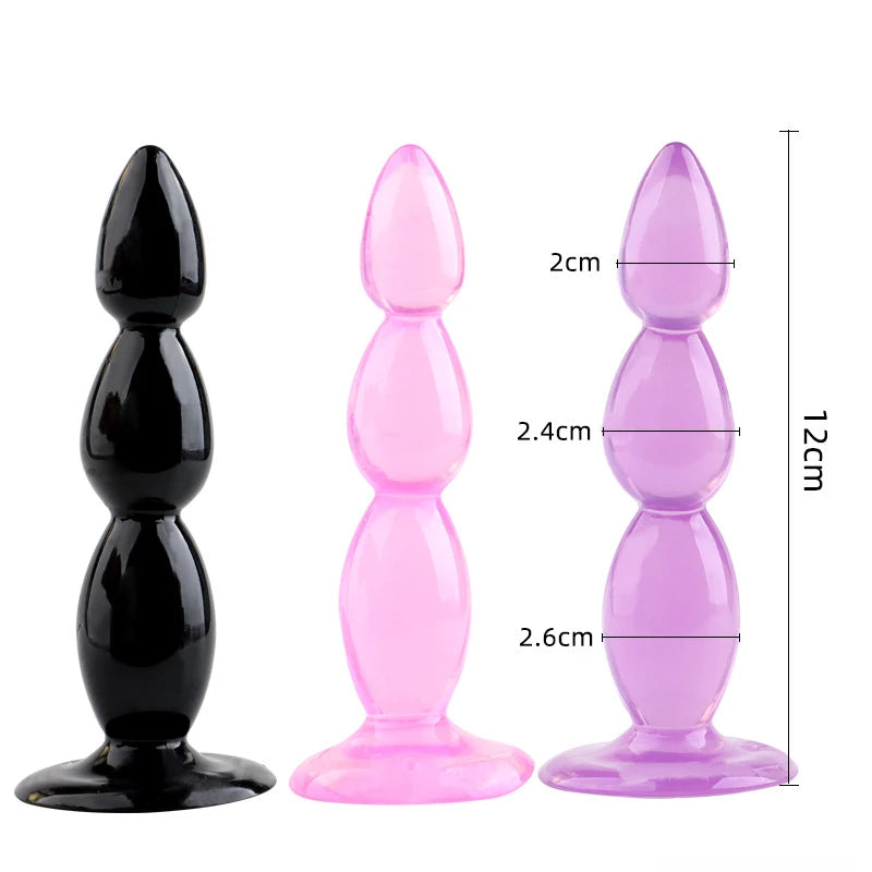 Soft Suction-Base Beaded Anal Plug