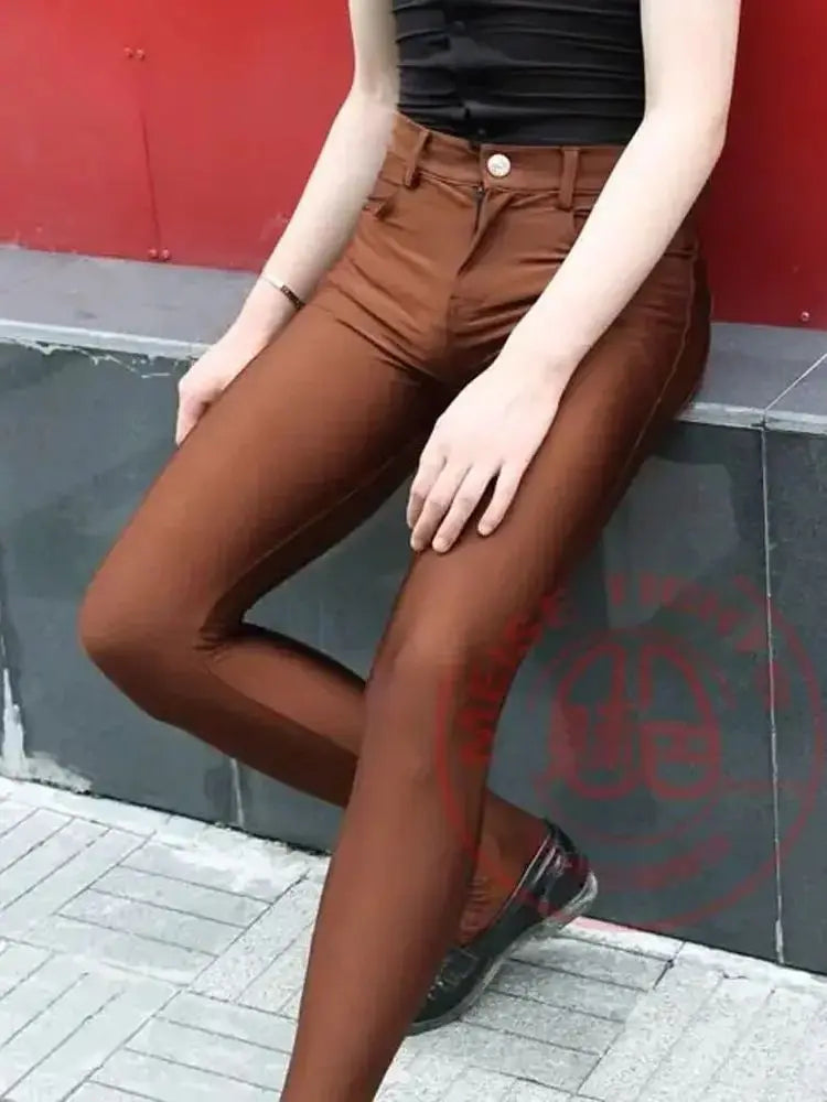 Glossy High Elastic Spandex Mens Pantyhose Tights Fitness Legging Pencil Pants Joggers Sexy Trousers Pantalon Streetwear Spodine