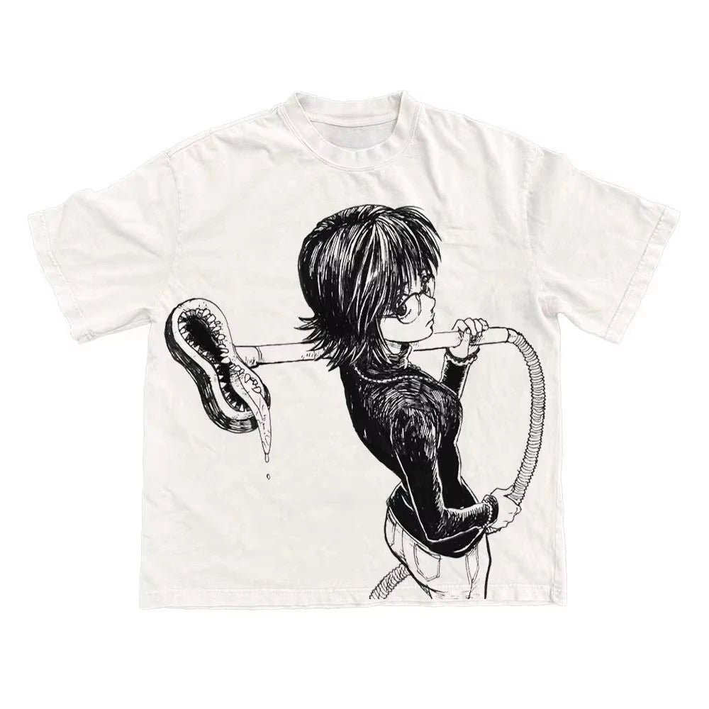 2026Hunter X Hunter Shizuku Murasaki Phantom Troupe Double-sided Anime T-shirt Men Women Vintage Oversized Streetwear Cotton Tee