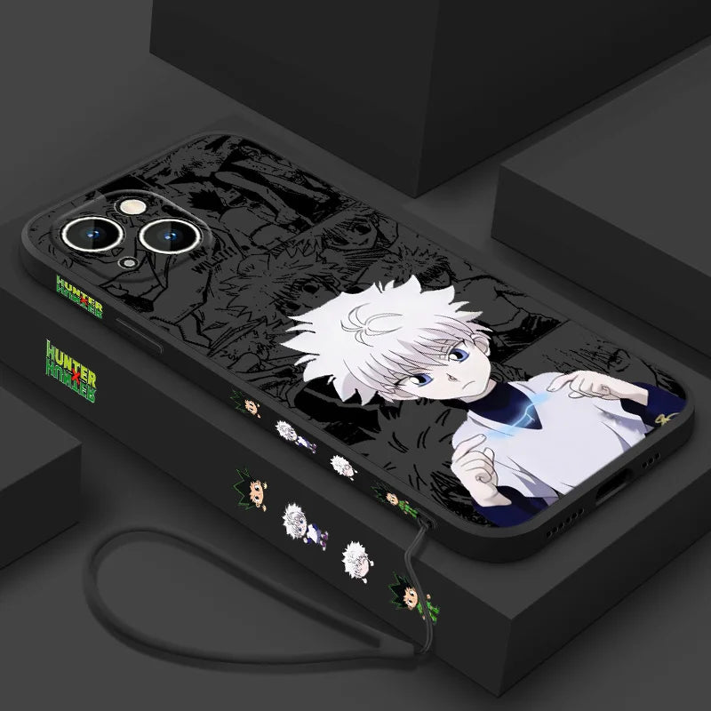 HUNTER×HUNTER Phone Case with Lanyard For IPhone 16 e 15 14 13 12 11 Pro Max X XR XS Plus Mini SE 2020 2022 Anime Mobile Case