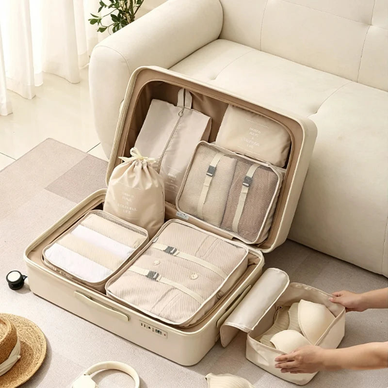 7-Piece Travel Packing Cube Set for Clothes & Shoes