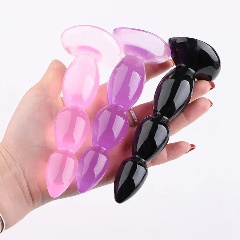 Soft Suction-Base Beaded Anal Plug