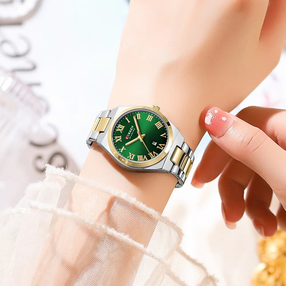 Women's Silver Stainless Steel Date Dress Watch