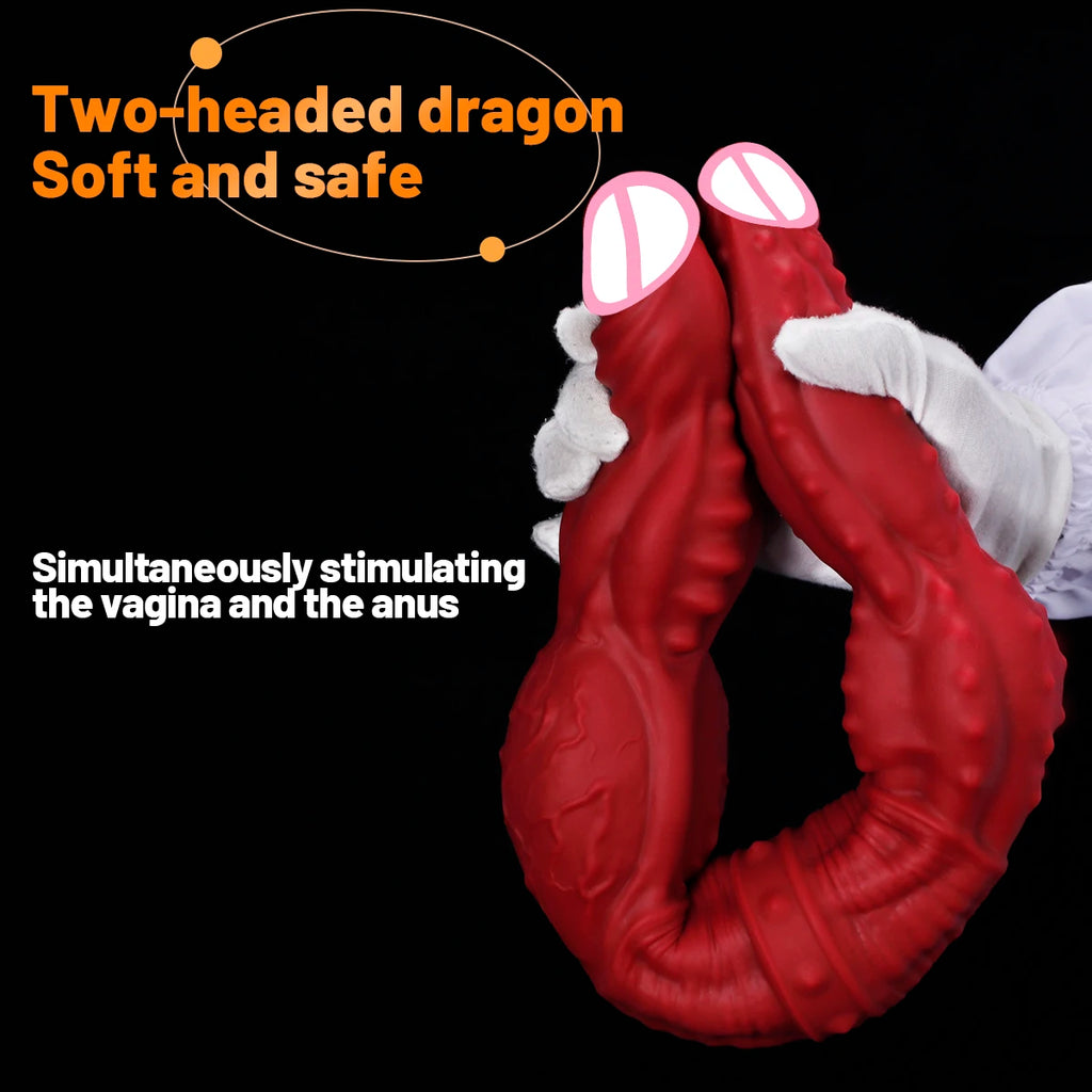 Double-headed Dildo for Women Realistic Penis Anal Plug Double Penetration Adult Lesbian Sex Toys Clitoris G-spot Stimulation