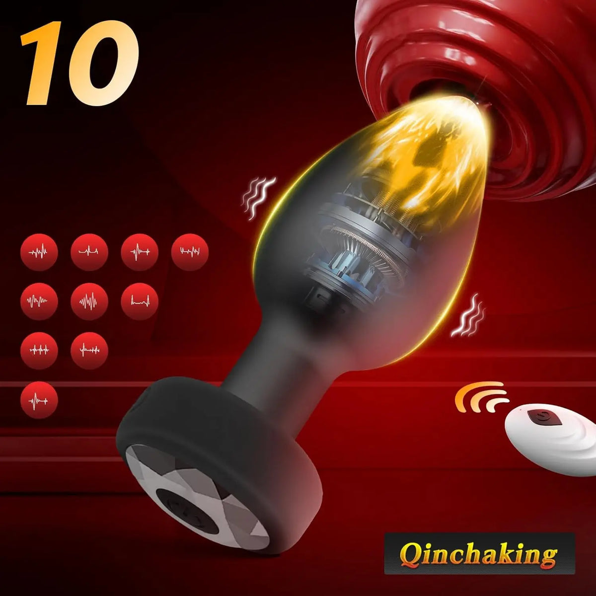 4-Piece Silicone Remote Vibrating Anal Plug Set