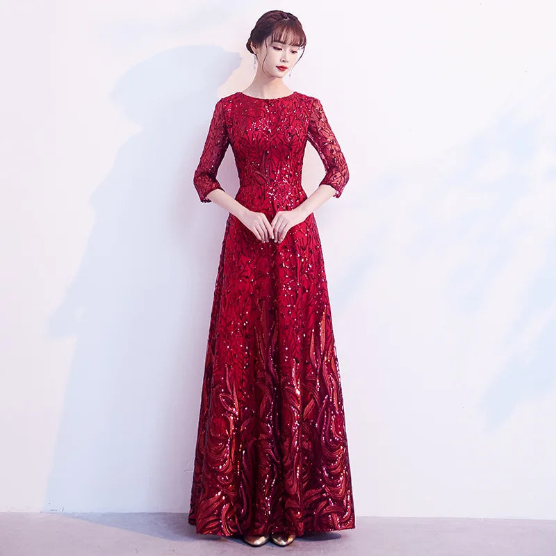 Women's Sequin A-Line Formal Dress