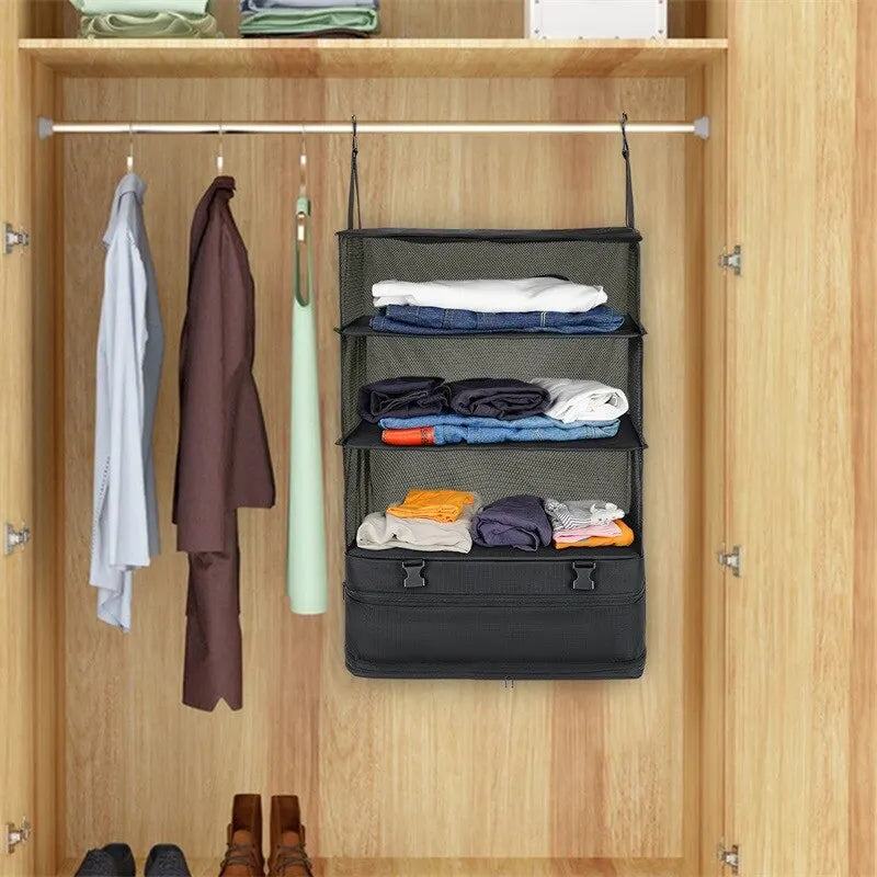Hanging Travel Packing Organizer with Laundry Compartment
