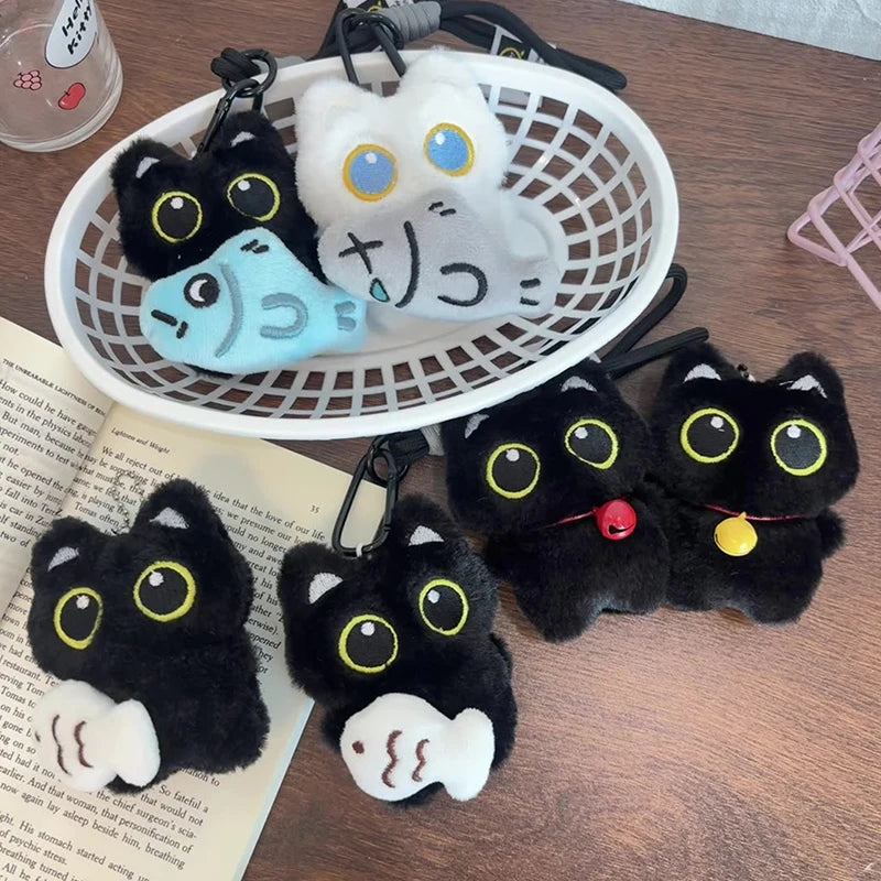 Black Cat Plush Bag Charm Keychain