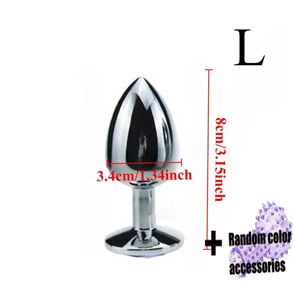 Crystal-Tip Stainless Steel Anal Plug