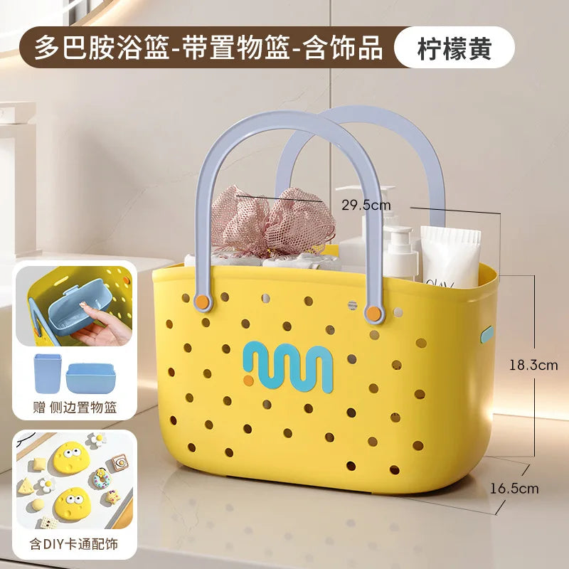 Large Drainage Shower Caddy Basket with Handle