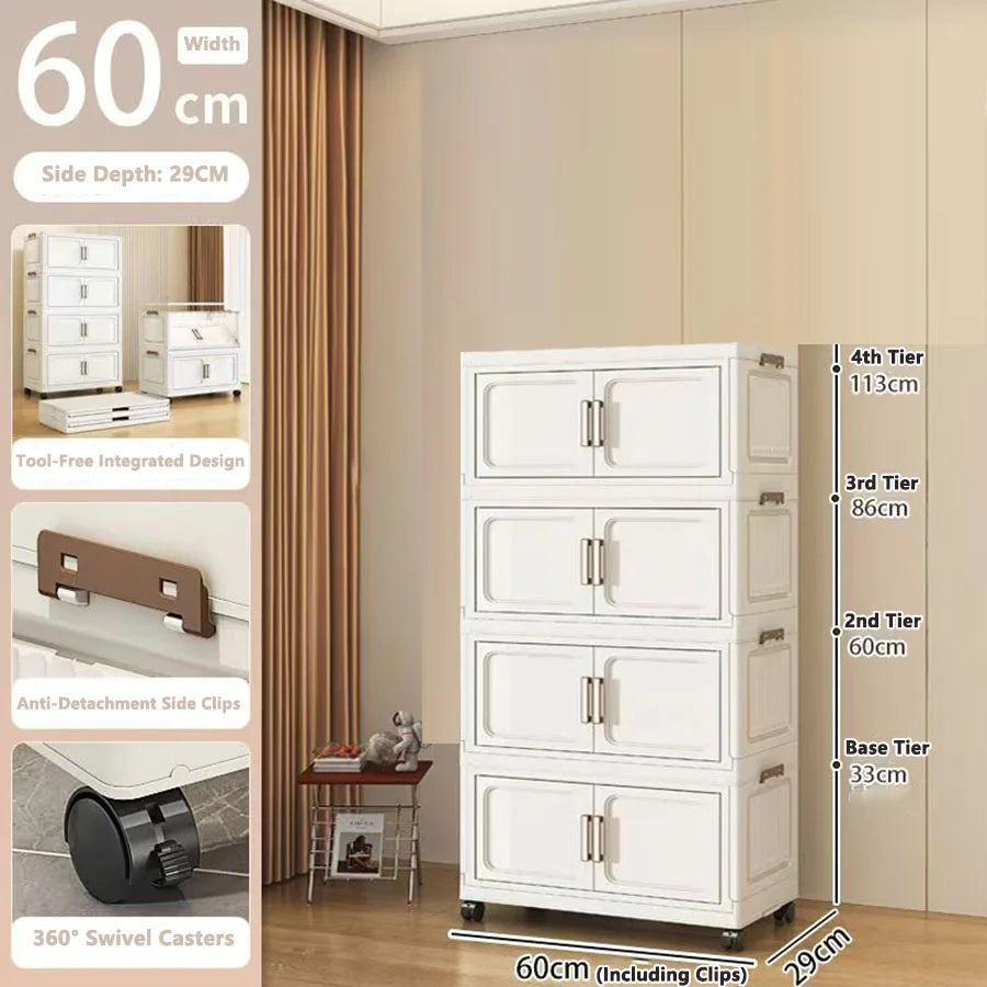 Foldable Multi-Drawer Storage Cabinet