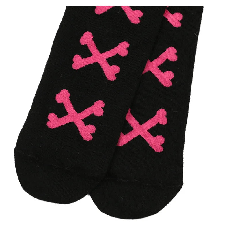 Women's Thigh High Socks Over the Knee Cable Knit Boot Socks, Crossed Bones Long Warm Fashion Leg Warmers Winter