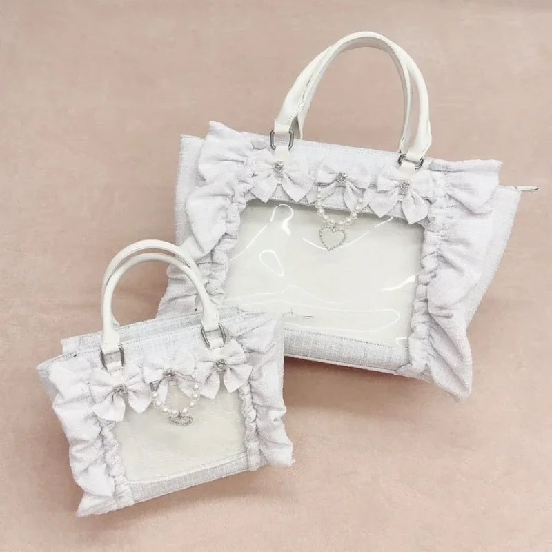 Ruffle Bow Transparent Ita Bag