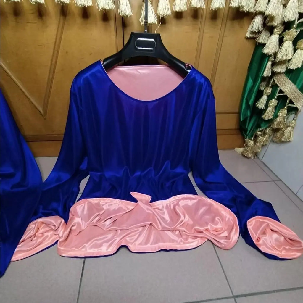 Men Sexy Double Layered Silky Touch Glossy Ice Silk Satin Pajamas 2 pieces Set Women Elastic Soft Loose Top Pants Homewear