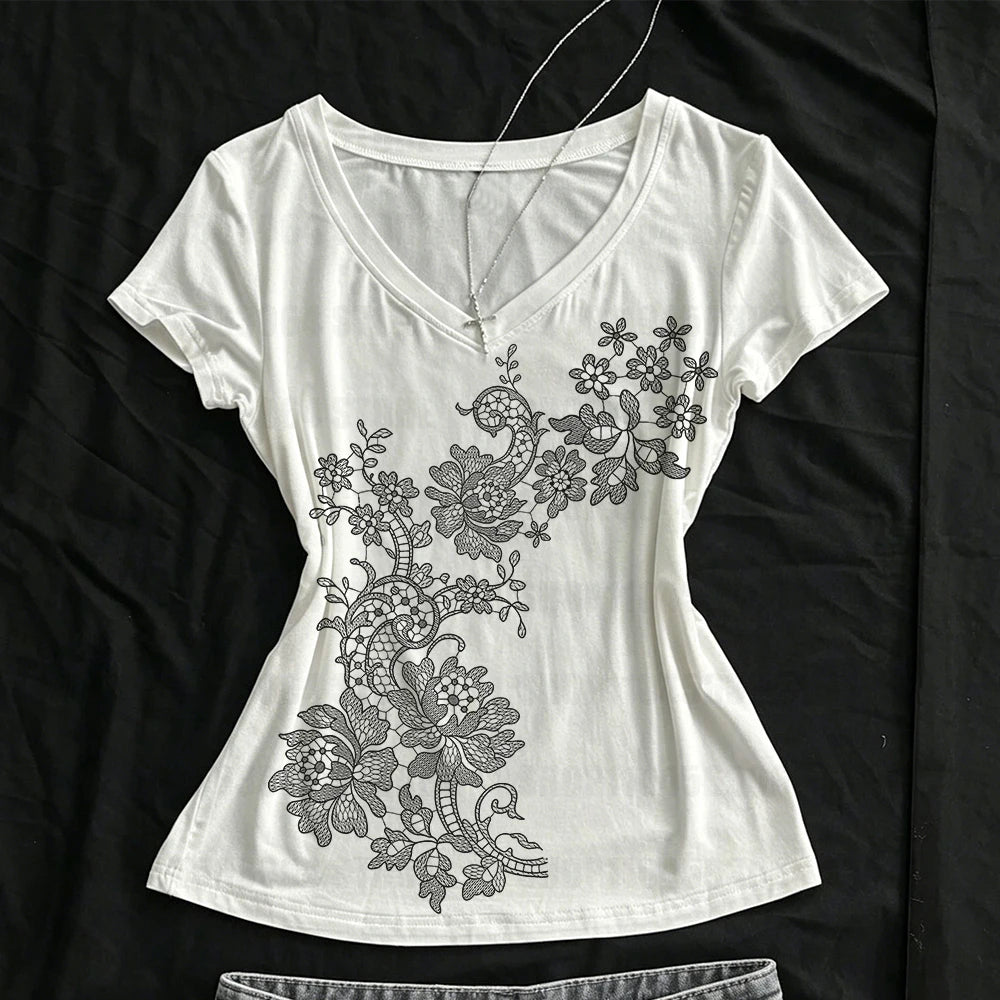Kitty Graphic Grunge Y2K Crop Top