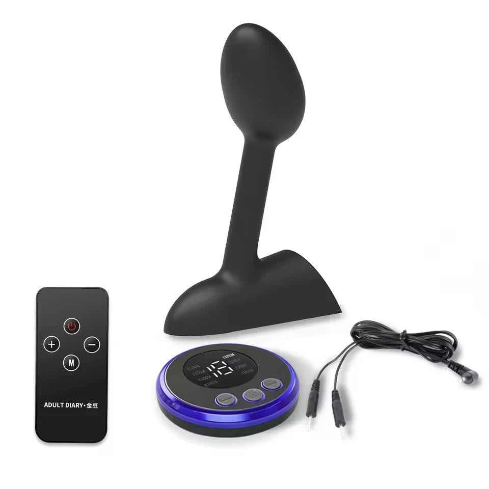 Electric-Stimulation Silicone Anal Bead & Plug