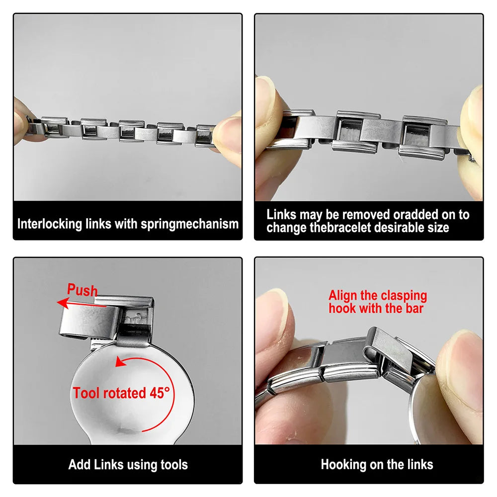 Y2K Stainless Steel Italian Charm Bracelet – 9mm Links