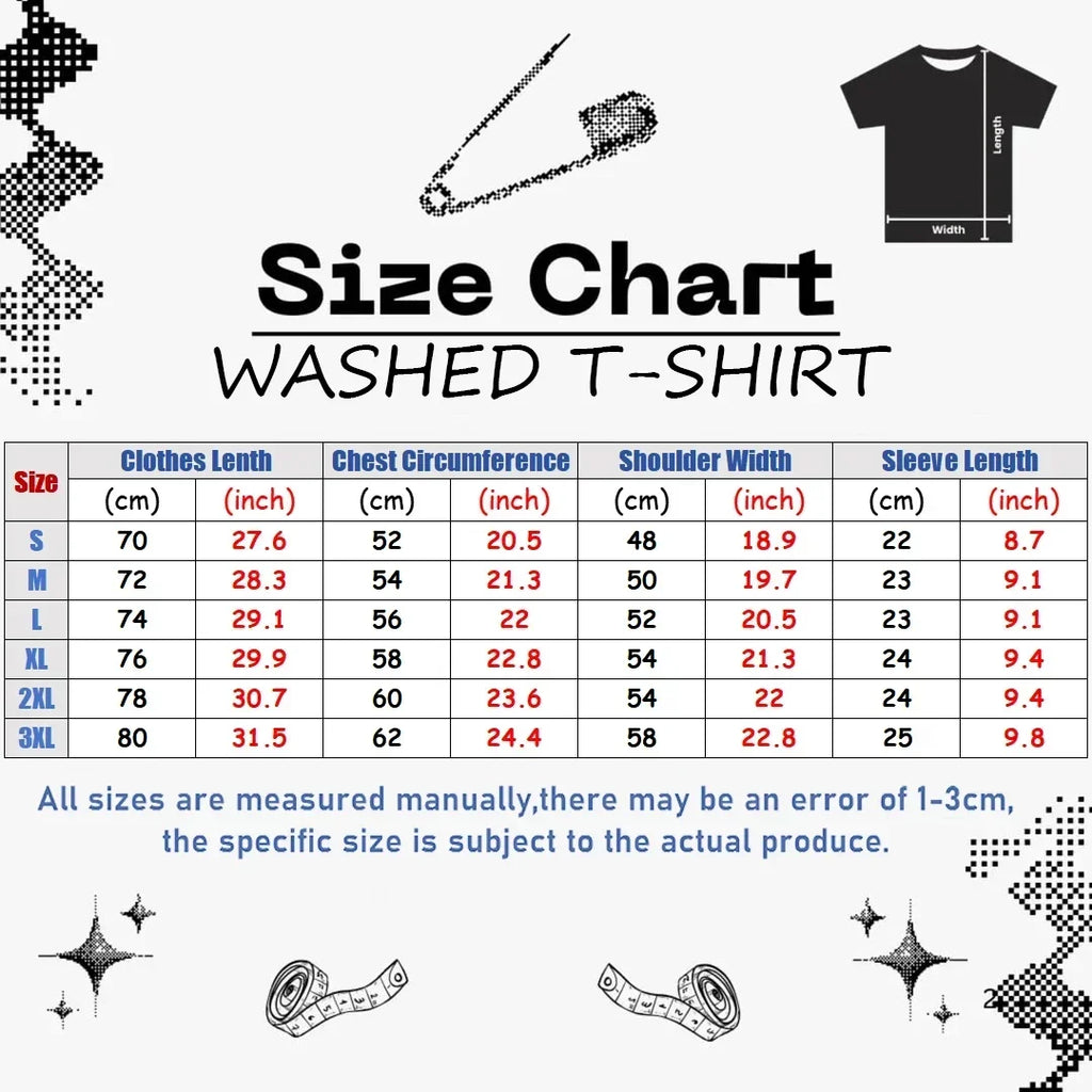 HUNTER×HUNTER T Shirt Kurapika Manga Tshirt Men Women Hip Hop Washed Cotton T-shirt Clothing Summer Short Sleeve Tees Streetwear