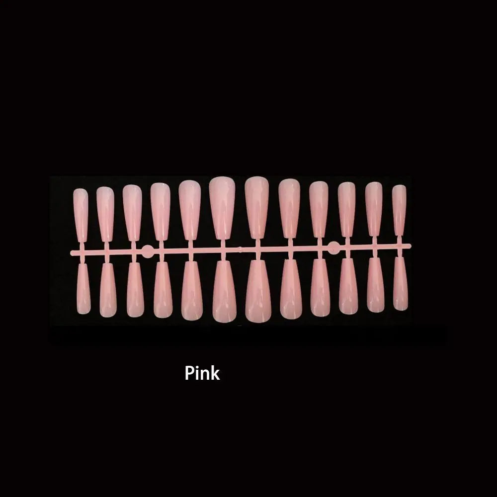 Pink Glitter French Short Square Press-On Nails
