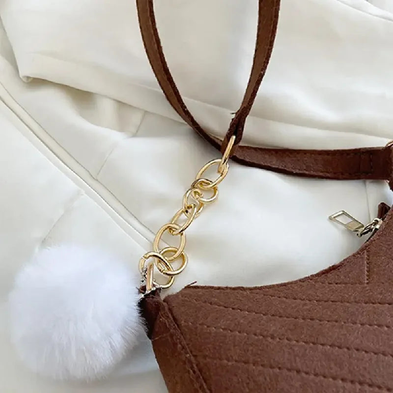 Felt Crescent Mini Shoulder Bag
