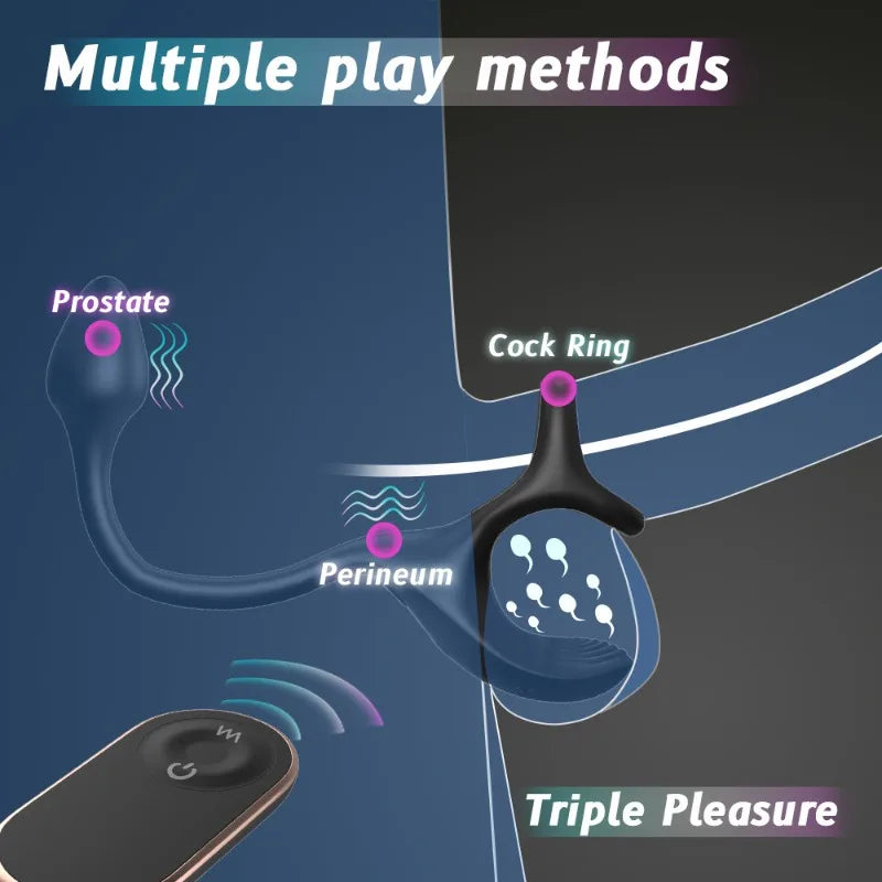 Vibrating Prostate Massager with Ring