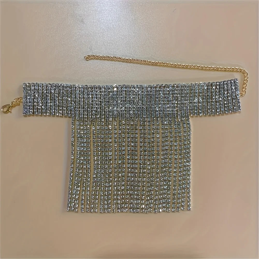 1pcs Rhinestone anklet anklet ethnic style shining tassel charming anklet anklet anklet high heels