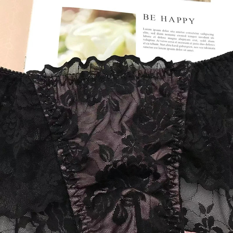 Sexy Flower Mens Underwear Sissy Male Gay Briefs Crossdress Lingerie Panties Men Lace Frill Underpants