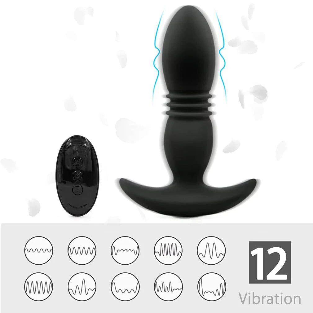 Wireless Remote Telescopic Vibrating Anal Plug
