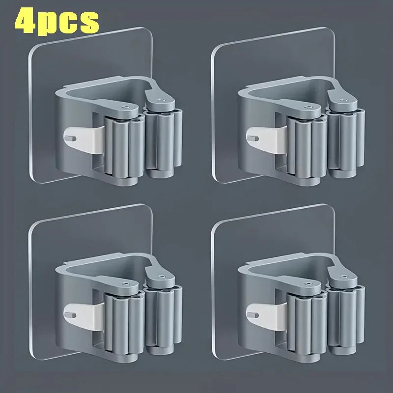Wall-Mounted Mop, Broom & Utility Organizer