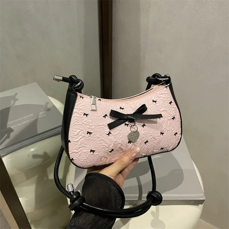 Pink Bow Mini Square Shoulder Bag