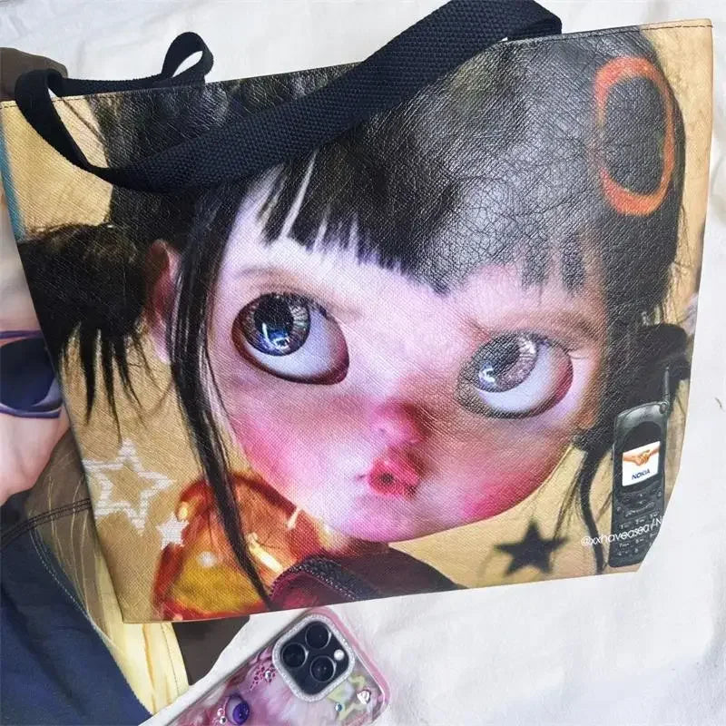 Portrait Print Large Tote Bag