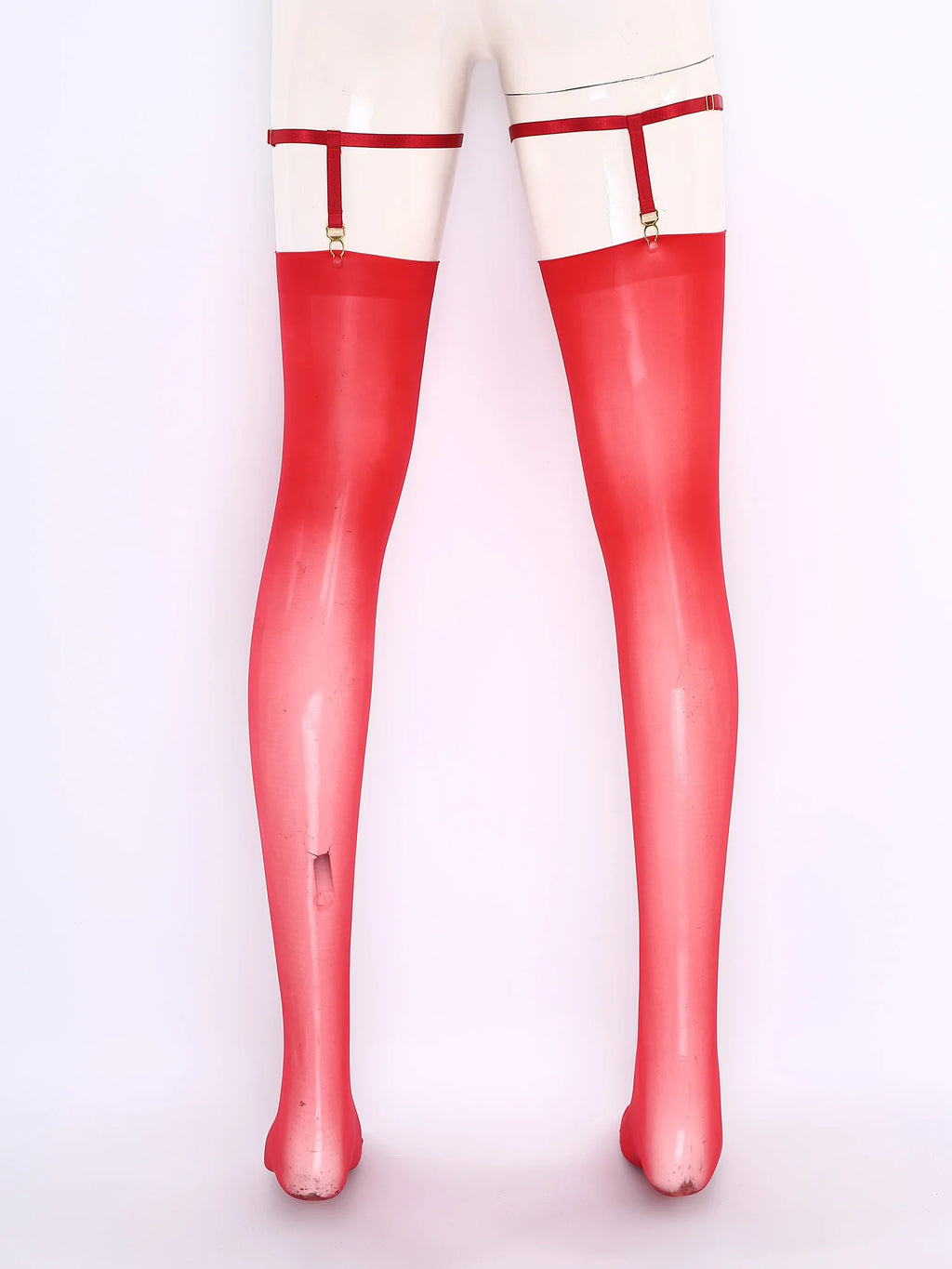 Sexy Mens Lingerie Glossy See-through Stockings with Thigh Bands Glossy Sheer Stretchy Thigh High Socks Sissy Stockings