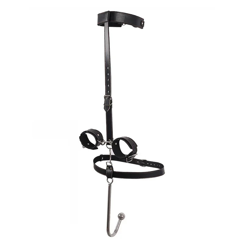 BDSM Anal Hook, Cuffs, Gag & Collar Set