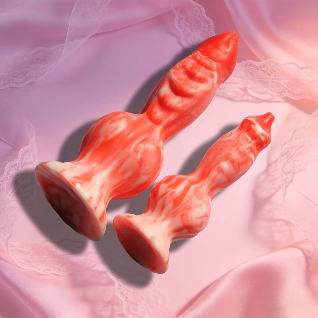 Liquid Silicone Dog Dildo for Adults, Realistic Pet Shape Anal Plug, Soft Flexible Erotic Sex Toy for Men & Women