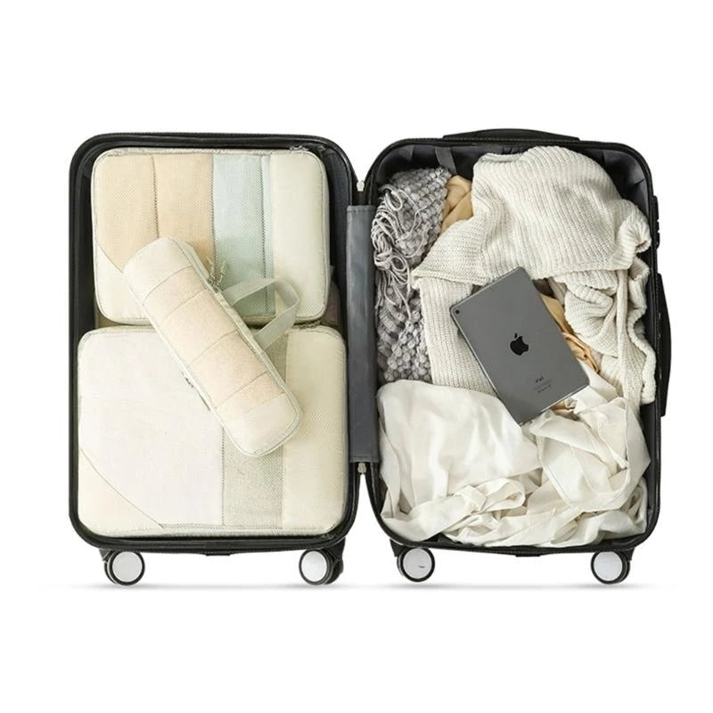 5Pcs Compressible Travel Luggage Organizers Portable Packing Cubes Clothes Shoes Toiletry Storage Bag Space-saving D0LD
