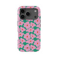 Pink Floral Sunburst Double-Layer Phone Case for iPhone