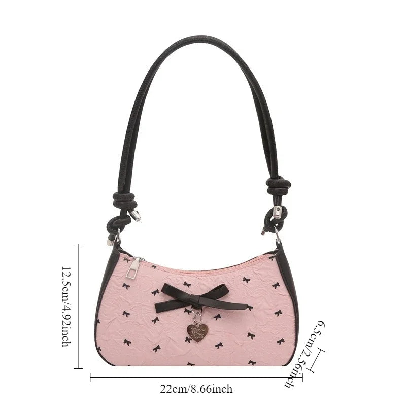 Pink Bow Mini Square Shoulder Bag