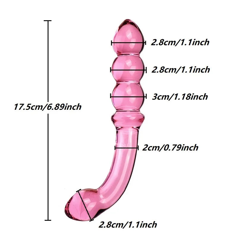 Double-Ended Crystal Glass Anal Bead Plug