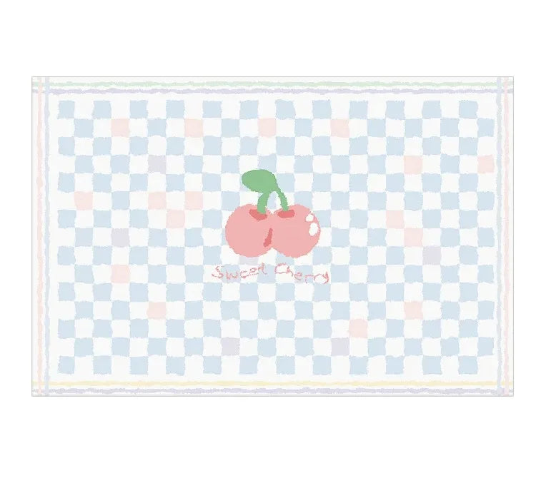 Pink Cartoon Girl Short-Plush Bedroom Rug