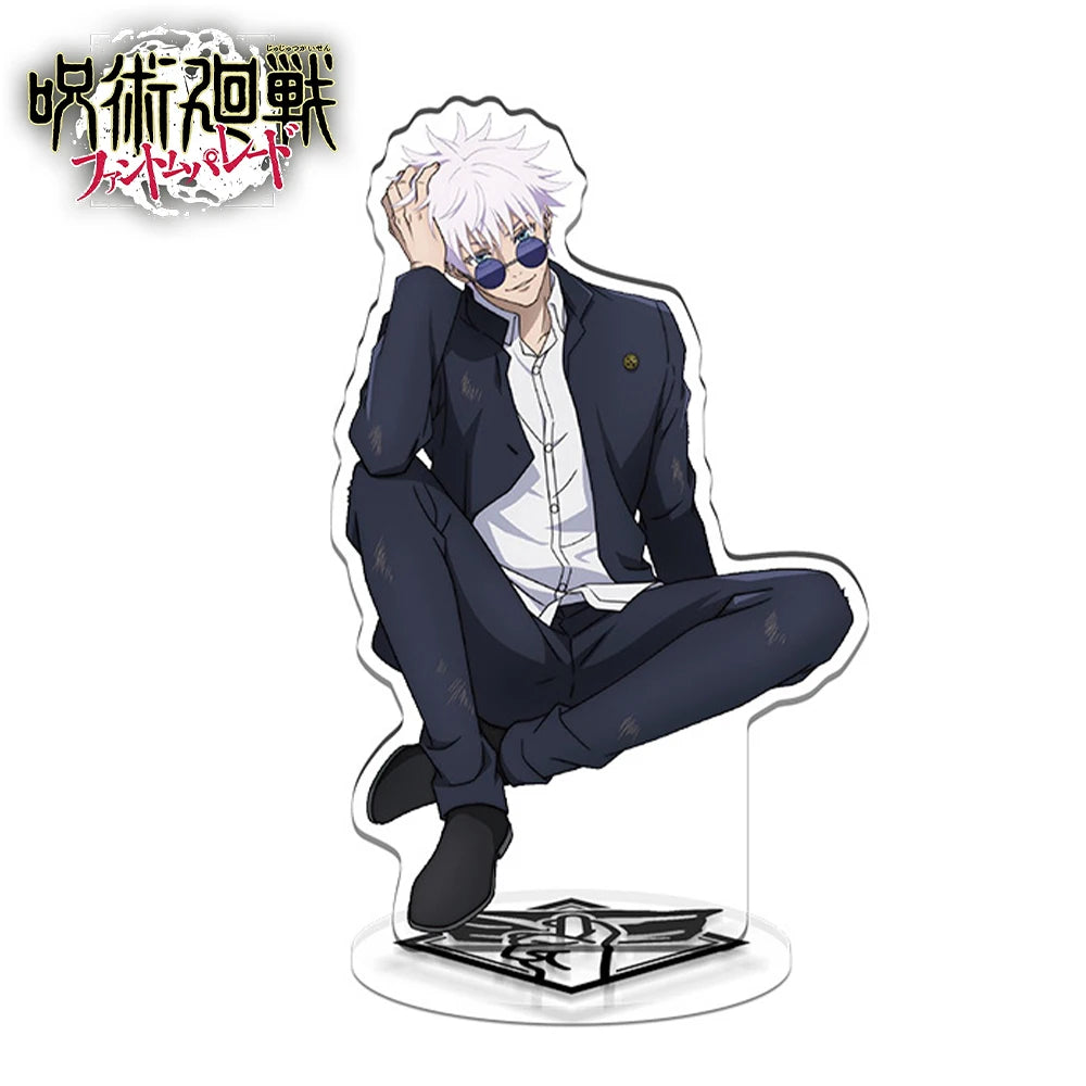 1PCS Anime Jujutsu Kaisen Yuji Itadori Satoru Gojo Stand Model Plate Desk Decor Standing Sign Game Fans Gift